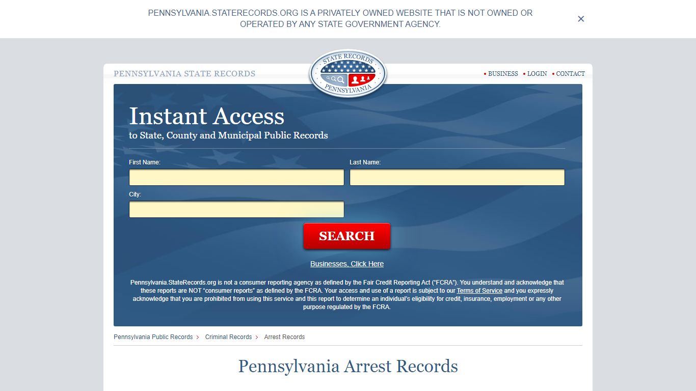 Pennsylvania Arrest Records | StateRecords.org